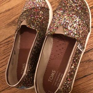 Toms kids sparkling shoes